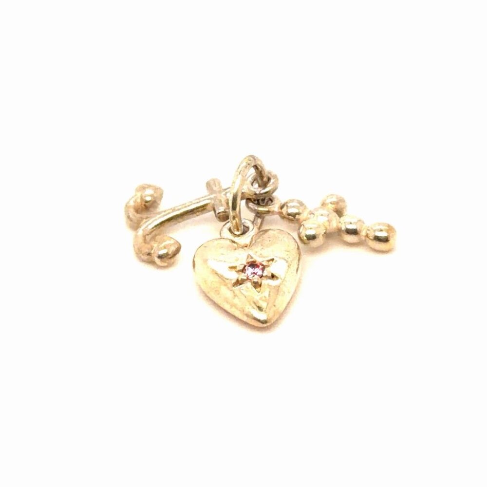 Pandora Heart Cross Anchor Dangle Charm